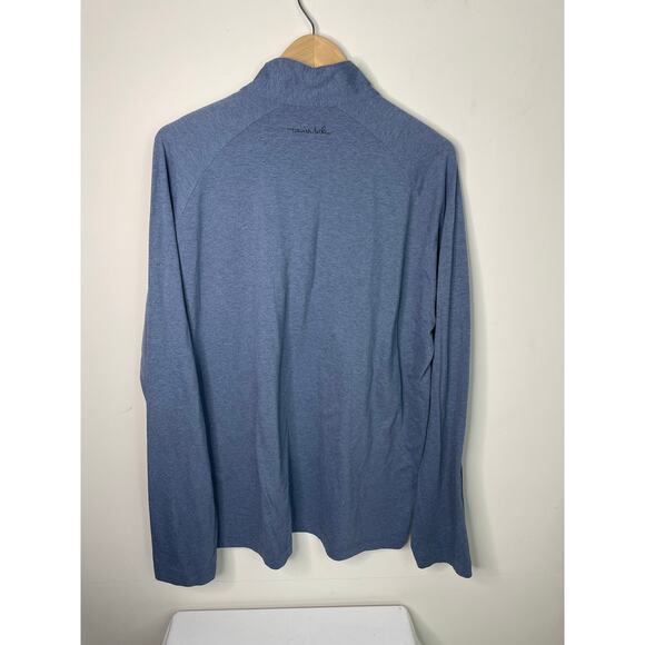 Travis Matthew Blue Gray 1/4 Zip Pullover Athletic long Sleeve Shirt Size XL - Picture 2 of 4